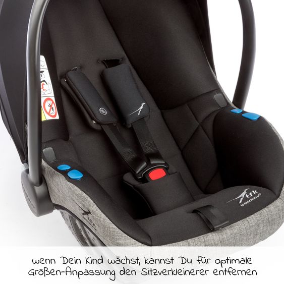 TFK Babyschale Pixel i-Size by Avionaut ab Geburt - 13 kg (45 cm - 86 cm) nur 2,5 kg leicht - Premium Grau