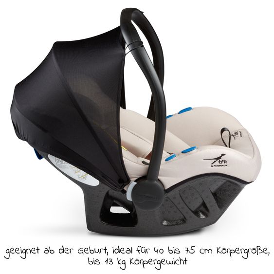 TFK Babyschale Pixel i-Size by Avionaut ab Geburt - 13 kg (45 cm - 86 cm) nur 2,5 kg leicht - Sand