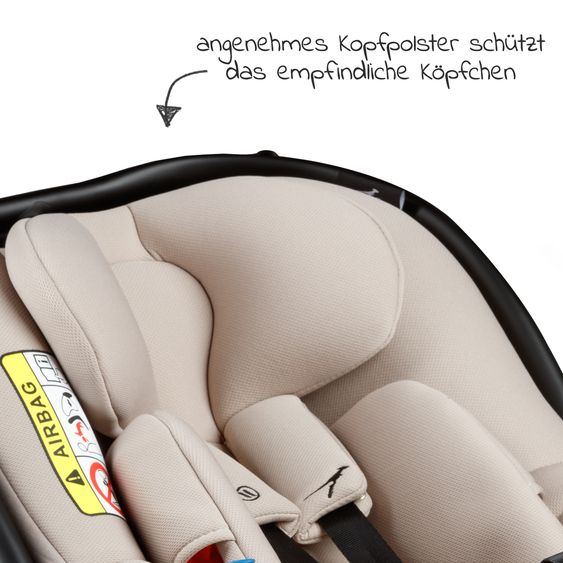 TFK Babyschale Pixel i-Size by Avionaut ab Geburt - 13 kg (45 cm - 86 cm) nur 2,5 kg leicht - Sand