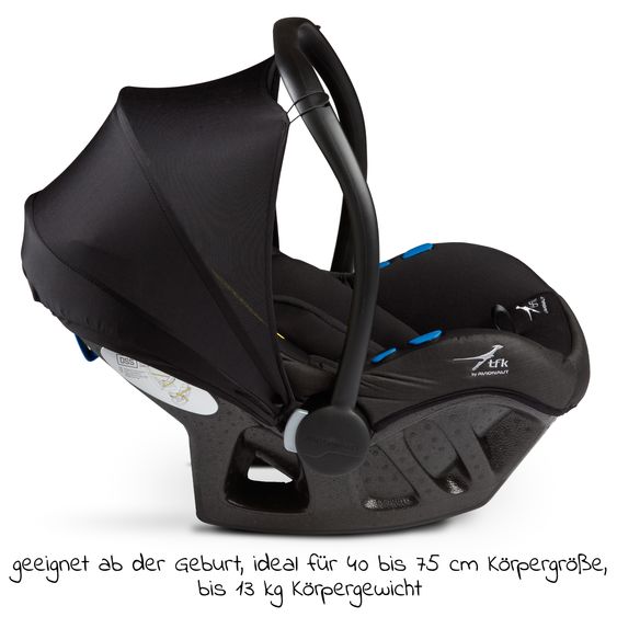 TFK Babyschale Pixel i-Size by Avionaut ab Geburt - 13 kg (40 cm - 75 cm) nur 2,5 kg leicht - Schwarz