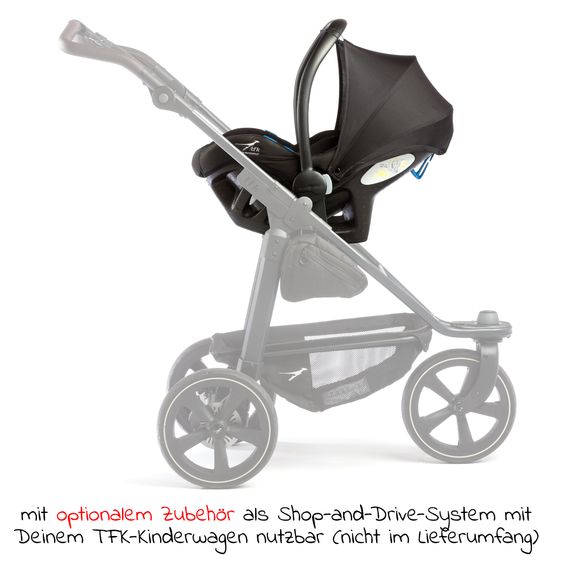 TFK Babyschale Pixel i-Size by Avionaut ab Geburt - 13 kg (40 cm - 75 cm) nur 2,5 kg leicht - Schwarz