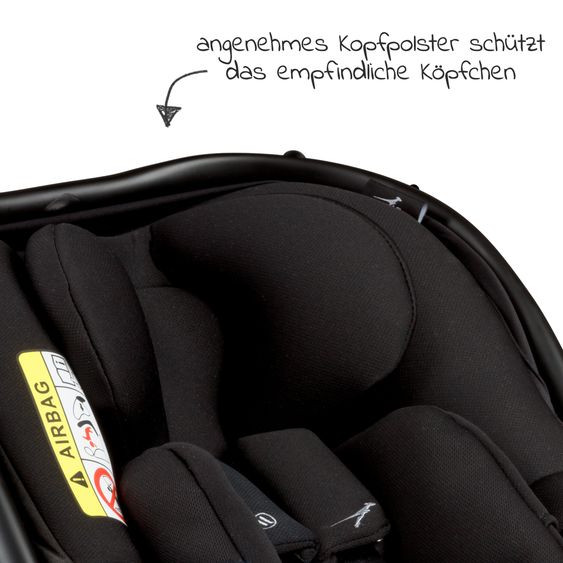 TFK Babyschale Pixel i-Size by Avionaut ab Geburt - 13 kg (40 cm - 75 cm) nur 2,5 kg leicht - Schwarz