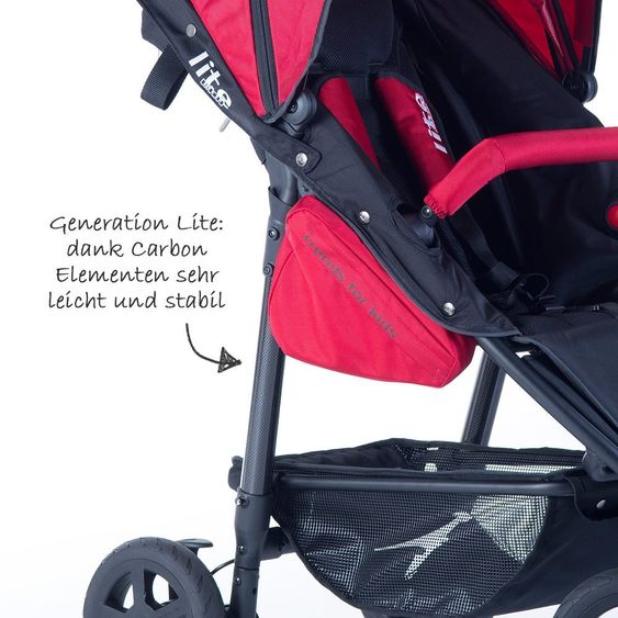 TFK Buggy Lite Mini mit 8 Zoll Luftkammerreifen - Cranberry