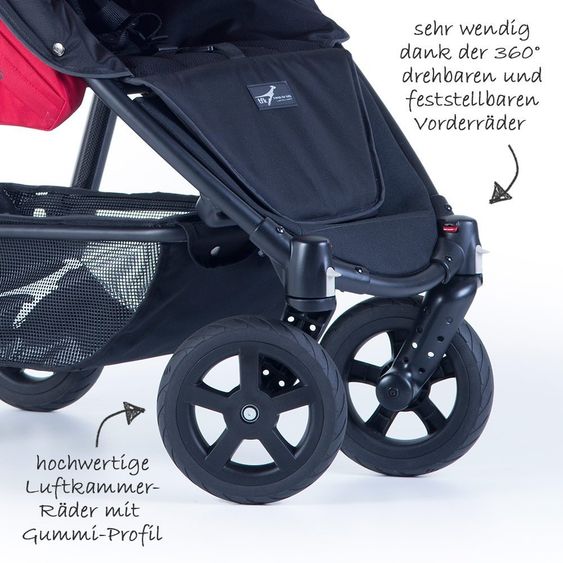 TFK Buggy Lite Mini mit 8 Zoll Luftkammerreifen - Cranberry