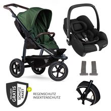 Passeggino e carrozzina Mono 2 pneumatici con seggiolino sportivo fino a 34 kg incluso pacchetto accessori Maxi-Cosi Cabriofix i-Size + XXL-Zamboo - Olive