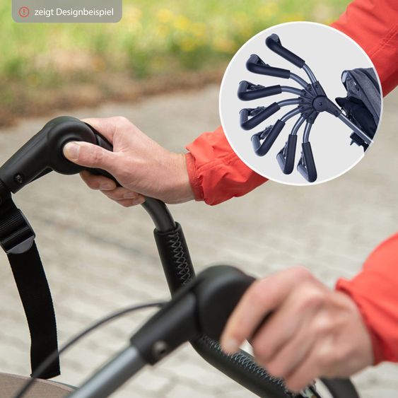 TFK Passeggino e carrozzina Mono 2 pneumatici con seggiolino sportivo fino a 34 kg incluso pacchetto accessori Maxi-Cosi Cabriofix i-Size + XXL-Zamboo - Olive
