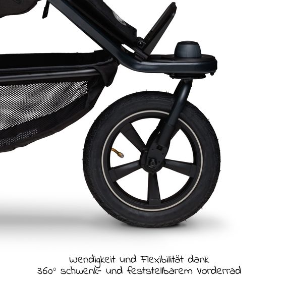 TFK Passeggino e carrozzina Mono 2 pneumatici con seggiolino sportivo fino a 34 kg incluso pacchetto accessori Maxi-Cosi Cabriofix i-Size + XXL-Zamboo - Olive