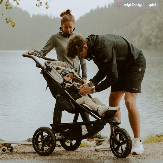 TFK Passeggino e carrozzina Mono 2 pneumatici con seggiolino sportivo fino a 34 kg incluso pacchetto accessori Maxi-Cosi Cabriofix i-Size + XXL-Zamboo - Olive