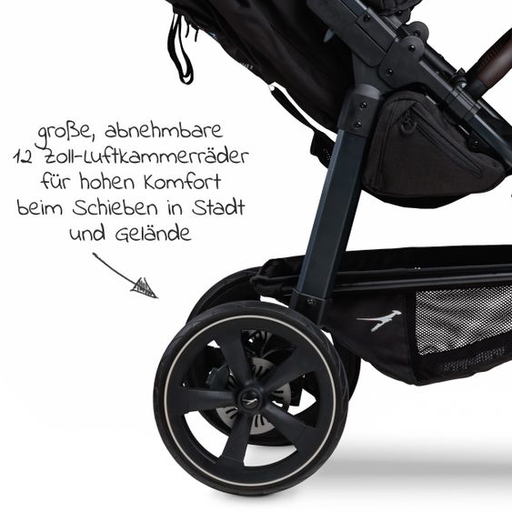 TFK Buggy & Sportkinderwagen Mono 2 mit Luftkammerreifen inkl. Sportsitz bis 34 kg + XXL-Zamboo Zubehörpaket - Marine