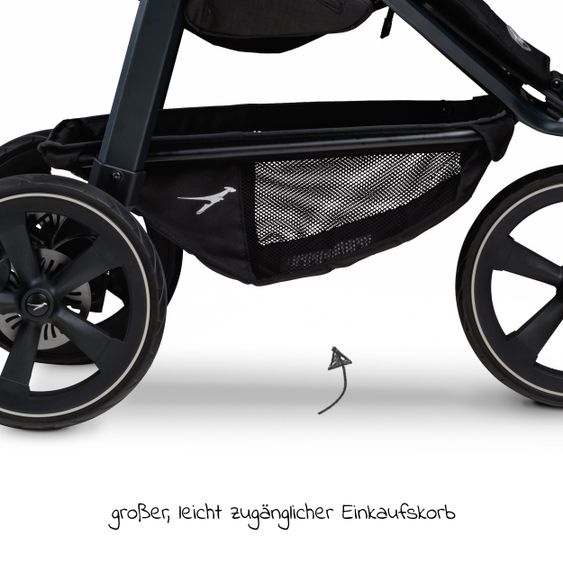 TFK Buggy & Sportkinderwagen Mono 2 mit Luftkammerreifen inkl. Sportsitz bis 34 kg + XXL-Zamboo Zubehörpaket - Marine