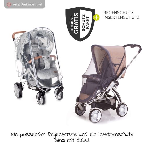 TFK Buggy & Sportkinderwagen Mono 2 mit Luftkammerreifen inkl. Sportsitz bis 34 kg + XXL-Zamboo Zubehörpaket - Marine