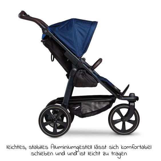 TFK Buggy & Sportkinderwagen Mono 2 mit Luftkammerreifen inkl. Sportsitz bis 34 kg + XXL-Zamboo Zubehörpaket - Marine