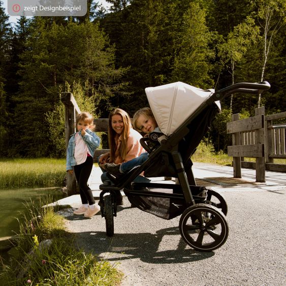 TFK Passeggino Mono 2 con pneumatici a camera d'aria e seggiolino sportivo fino a 34 kg + pacchetto accessori XXL-Zamboo - Sabbia