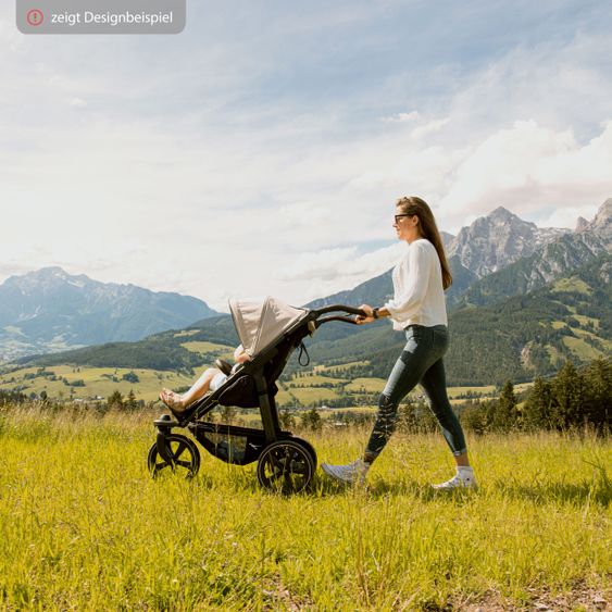 TFK Passeggino Mono 2 con pneumatici a camera d'aria e seggiolino sportivo fino a 34 kg + pacchetto accessori XXL-Zamboo - Sabbia