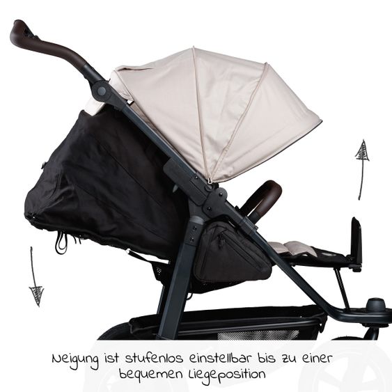 TFK Buggy & Sportkinderwagen Mono 2 mit Luftkammerreifen inkl. Sportsitz bis 34 kg + XXL-Zamboo Zubehörpaket - Sand