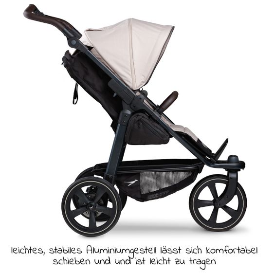 TFK Buggy & Sportkinderwagen Mono 2 mit Luftkammerreifen inkl. Sportsitz bis 34 kg + XXL-Zamboo Zubehörpaket - Sand