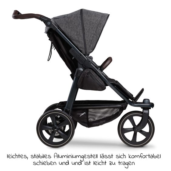 TFK Buggy & Sportkinderwagen Mono 2 mit Luftkammerreifen Sportsitz bis 34 kg + XXL-Zamboo Zubehörpaket - Premium Anthrazit