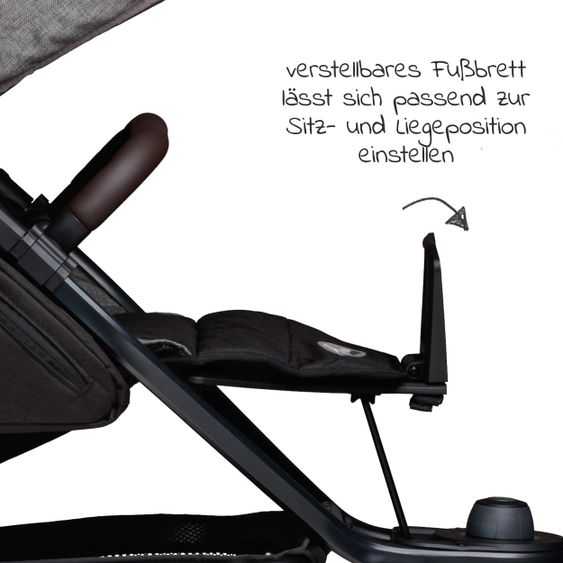 TFK Buggy & Sportkinderwagen Mono 2 mit Luftkammerreifen Sportsitz bis 34 kg + XXL-Zamboo Zubehörpaket - Premium Grau