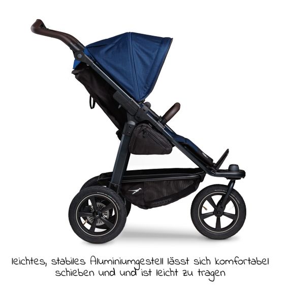 TFK Buggy & Sportkinderwagen Mono 2 mit Luftreifen inkl. Sportsitz bis 34 kg + XXL-Zamboo Zubehörpaket - Marine