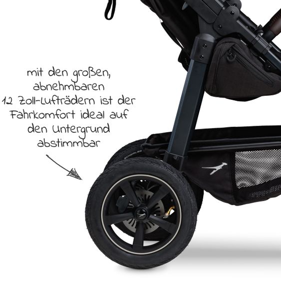 TFK Buggy & Sportkinderwagen Mono 2 mit Luftreifen inkl. Sportsitz bis 34 kg + XXL-Zamboo Zubehörpaket - Marine