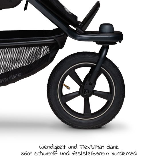 TFK Buggy & Sportkinderwagen Mono 2 mit Luftreifen inkl. Sportsitz bis 34 kg + XXL-Zamboo Zubehörpaket - Marine