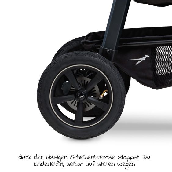 TFK Buggy & Sportkinderwagen Mono 2 mit Luftreifen inkl. Sportsitz bis 34 kg + XXL-Zamboo Zubehörpaket - Marine