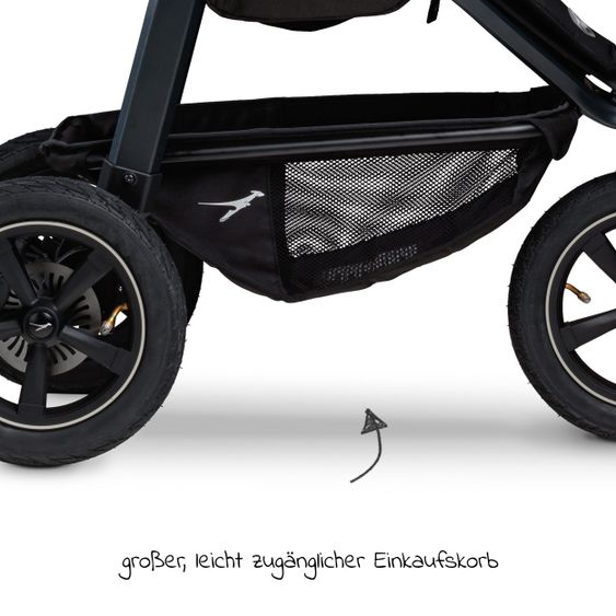 TFK Buggy & Sportkinderwagen Mono 2 mit Luftreifen inkl. Sportsitz bis 34 kg + XXL-Zamboo Zubehörpaket - Marine