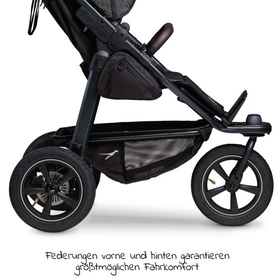 TFK Buggy & Sportkinderwagen Mono 2 mit Luftreifen inkl. Sportsitz bis 34 kg + XXL-Zamboo Zubehörpaket - Premium Anthrazit