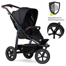 Buggy & Sportkinderwagen Mono 2 mit Luftreifen inkl. Sportsitz bis 34 kg + XXL-Zamboo Zubehörpaket - Schwarz