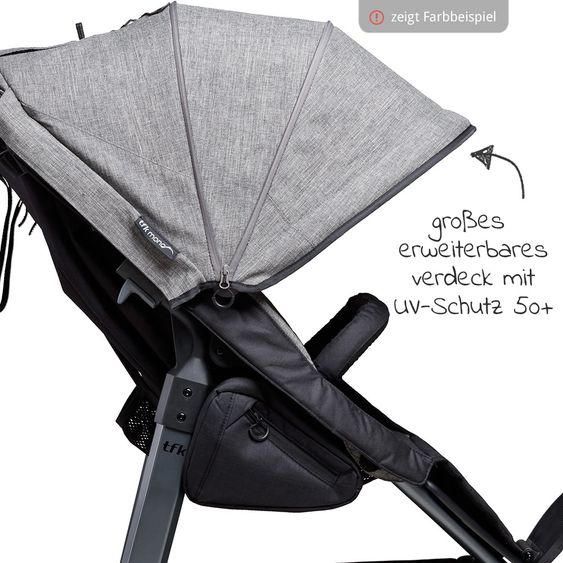 TFK Stroller & Sport Stroller Mono with pneumatic tires incl. sport seat up to 34 kg + XXL Zamboo accessories package - Marine