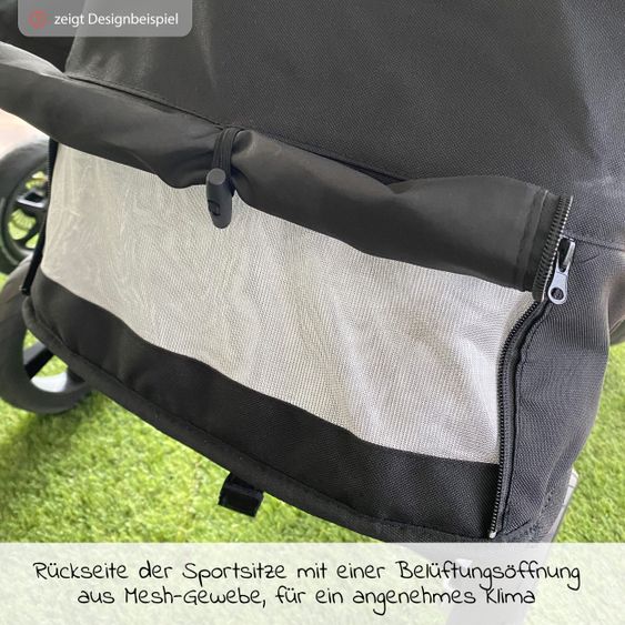 TFK Passeggino Buggy & Sport Mono con pneumatici, incluso seggiolino sportivo fino a 34 kg + pacchetto accessori XXL Zamboo - Olive