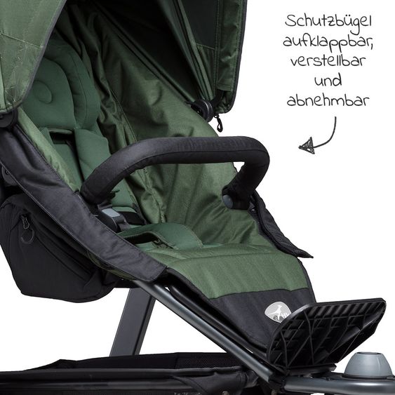 TFK Passeggino Buggy & Sport Mono con pneumatici, incluso seggiolino sportivo fino a 34 kg + pacchetto accessori XXL Zamboo - Olive