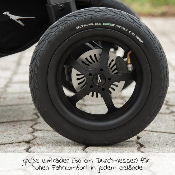 TFK Passeggino Buggy & Sport Mono con pneumatici, incluso seggiolino sportivo fino a 34 kg + pacchetto accessori XXL Zamboo - Olive