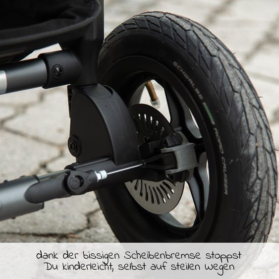 TFK Passeggino Buggy & Sport Mono con pneumatici, incluso seggiolino sportivo fino a 34 kg + pacchetto accessori XXL Zamboo - Olive