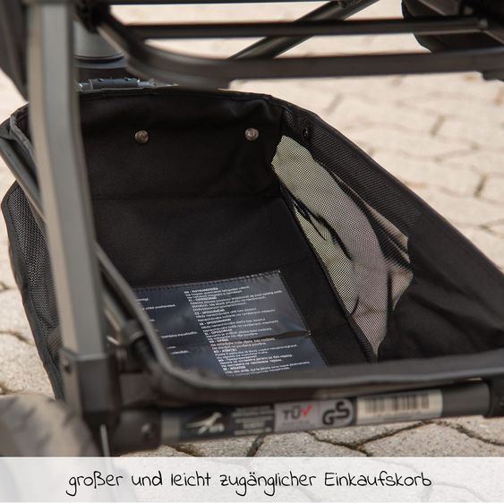 TFK Passeggino Buggy & Sport Mono con pneumatici, incluso seggiolino sportivo fino a 34 kg + pacchetto accessori XXL Zamboo - Olive