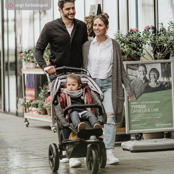TFK Passeggino Buggy & Sport Mono con pneumatici, incluso seggiolino sportivo fino a 34 kg + pacchetto accessori XXL Zamboo - Olive