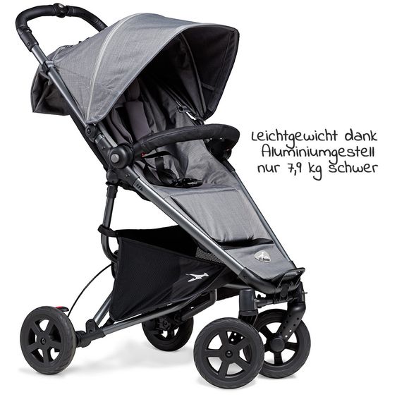 TFK Buggy / Sportwagen Dot 2 Outdoor mit Luftkammerreifen und Liegeposition - Grau
