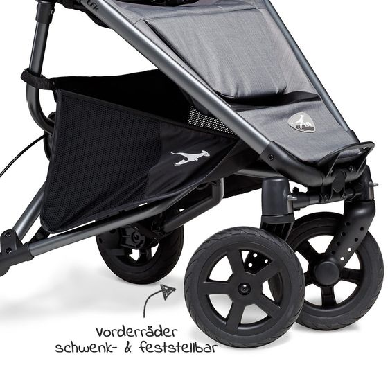 TFK Buggy / Sportwagen Dot 2 Outdoor mit Luftkammerreifen und Liegeposition - Grau
