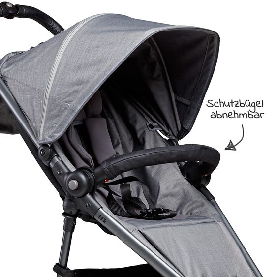 TFK Buggy / Sportwagen Dot 2 Outdoor mit Luftkammerreifen und Liegeposition - Grau