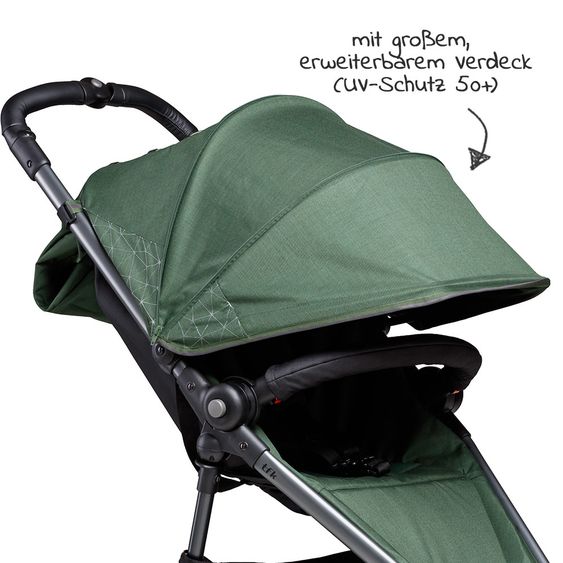 TFK Buggy / Sportwagen Dot 2 Outdoor mit Luftkammerreifen und Liegeposition - Oliv