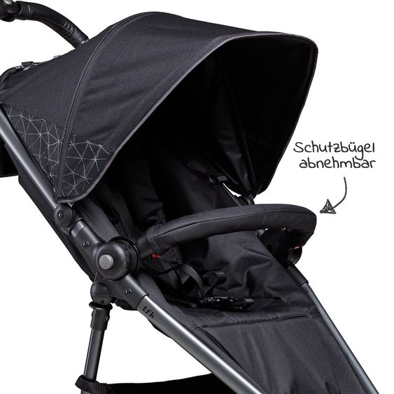 TFK Buggy / Sportwagen Dot 2 Outdoor mit Luftkammerreifen und Liegeposition - Schwarz