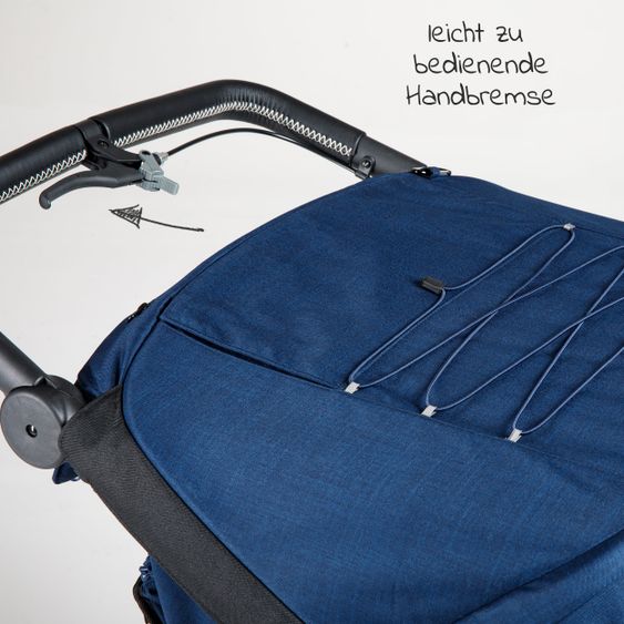 TFK Fahrradanhänger und Kinderwagen Velo 2 für 2 Kinder (bis 44 kg ) + Deichsel - Marine