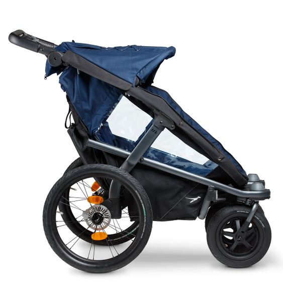 TFK Fahrradanhänger und Kinderwagen Velo 2 für 2 Kinder (bis 44 kg ) + Deichsel - Marine