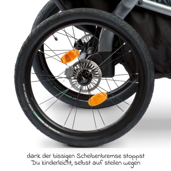 TFK Velo 2 rimorchio per bicicletta e passeggino per 2 bambini (fino a 44 kg) + timone - nero