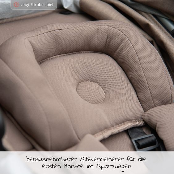 TFK Geschwister- & Zwillingskinderwagen Duo mit Lufreifen - 2x Kombi-Einheit (Wanne+Sitz) + XXL Zamboo Zubehör - Anthrazit