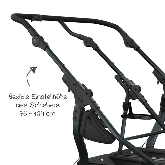 TFK Geschwister- & Zwillingskinderwagen Duo mit Luftreifen - 2x Kombi-Einheit (Wanne+Sitz) mit Liegeposition & XXL Zamboo Zubehör - Braun