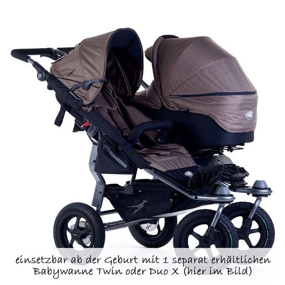 TFK Geschwister- & Zwillingskinderwagen Twin Adventure 2 - Fossil