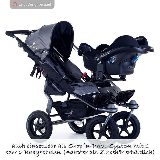 TFK Geschwister- & Zwillingskinderwagen Twin Adventure 2 - Fossil