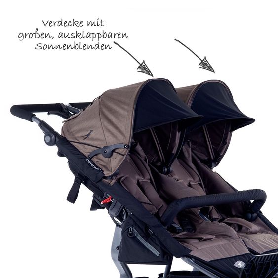 TFK Geschwister- & Zwillingskinderwagen Twin Adventure 2 - Fossil