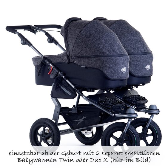 TFK Geschwister- & Zwillingskinderwagen Twin Adventure 2 Premium - Anthrazit
